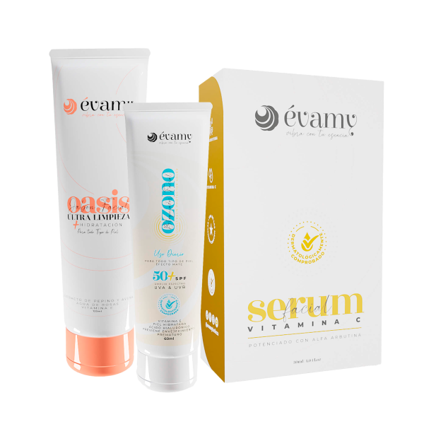 Productos de skincare para el cuidado y aclarar manchas. Serum de Vitamina C de Évamy